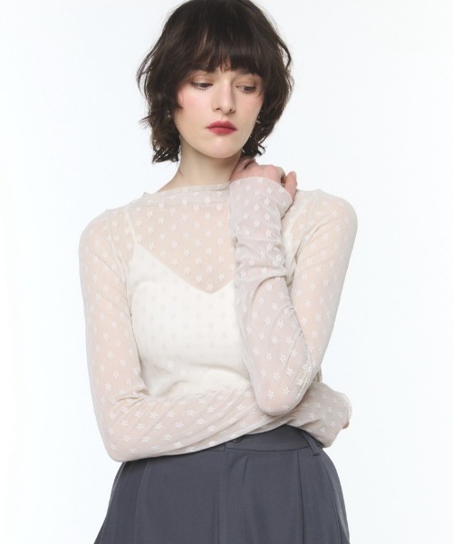 ROSY LUCE（ロージールーチェ） tシャツ PETIT BLOOM SHEER TOPS（プチ