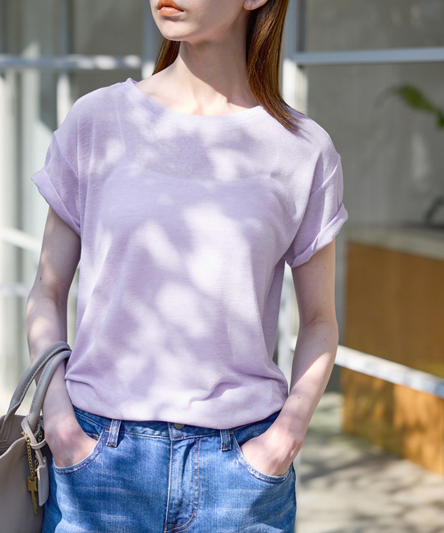 tシャツ 「追加」スラブ天竺5分袖TEE レディースの画像