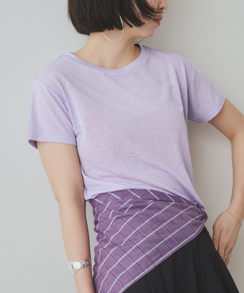 tシャツ 「追加」スラブ天竺5分袖TEE レディースの画像