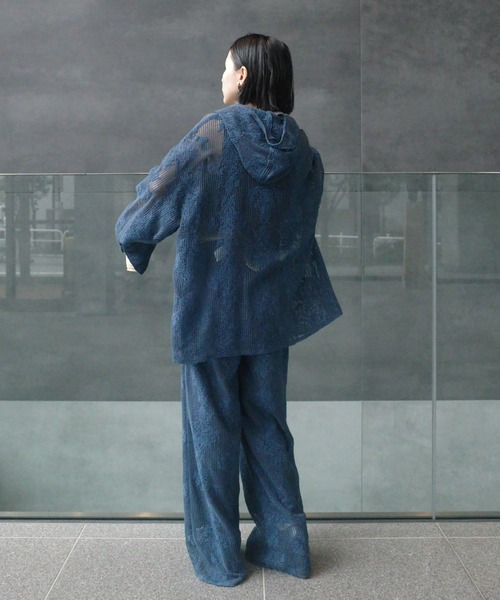 Ameri（アメリ） ブラウス シャツ 夏 2WAY MESH DAMASK EMBROIDERY