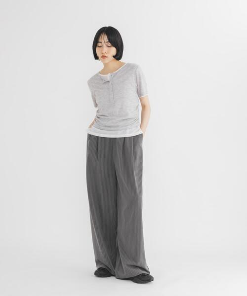 パンツ パイピングイージーパンツ レディースの画像