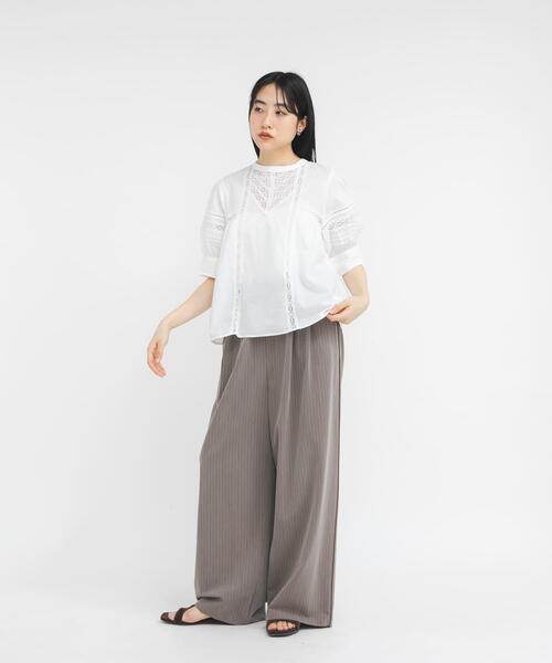 パンツ パイピングイージーパンツ レディースの画像
