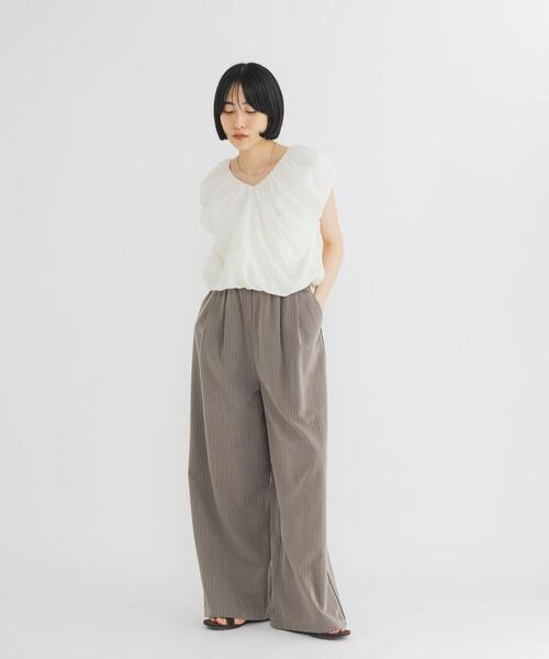 パンツ パイピングイージーパンツ レディースの画像