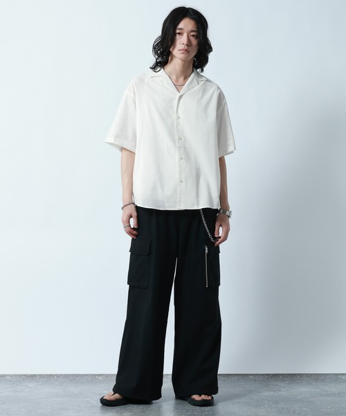 RAGEBLUE（レイジブルー） シャツ Linen Open Collar Shirt/リネン