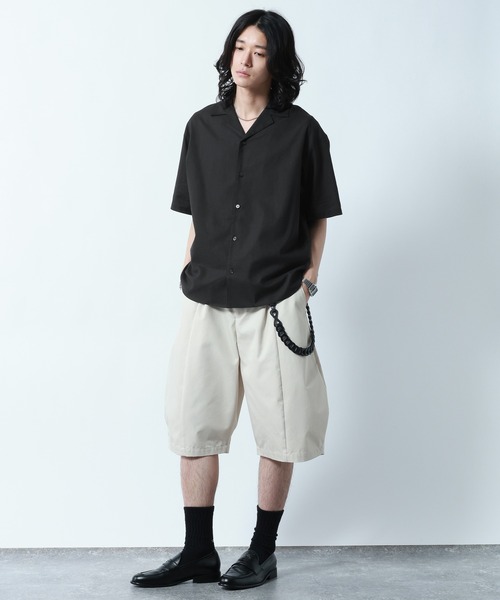 RAGEBLUE（レイジブルー） シャツ 半袖 Linen Open Collar Shirt