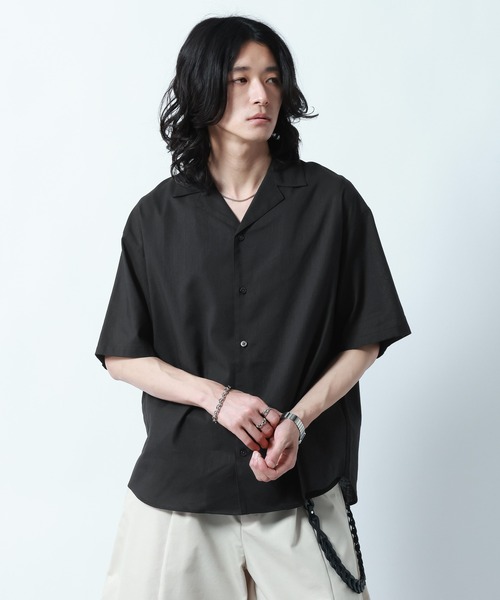 RAGEBLUE（レイジブルー） シャツ Linen Open Collar Shirt/リネン