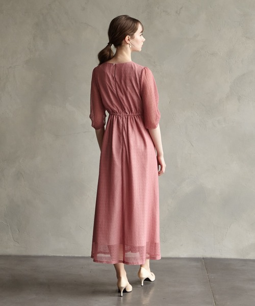 「AIMER」 7分袖ワンピース SMALL グリーン レディース_画像4