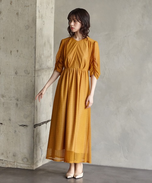 「AIMER」 7分袖ワンピース SMALL グリーン レディース_画像6