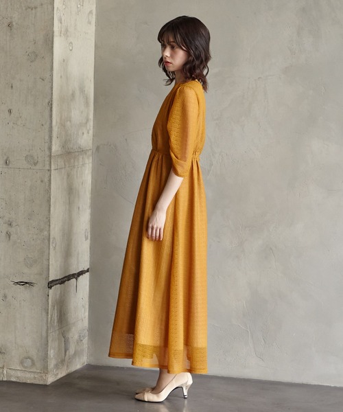 「AIMER」 7分袖ワンピース SMALL グリーン レディース_画像7