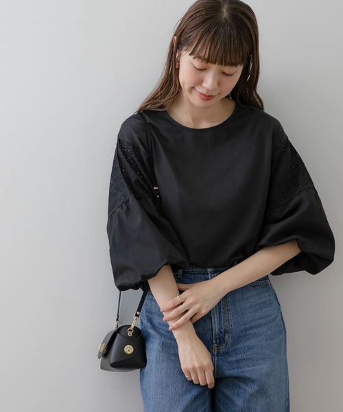 URBAN RESEARCH Sonny Label 7分袖カットソー FREE ブラック 