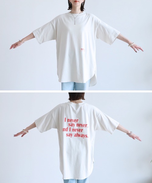 「reca」 半袖Tシャツ FREE ホワイト レディース_画像4