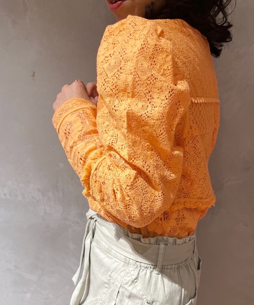 「IENA LA BOUCLE」 長袖ブラウス FREE ホワイト レディース_画像6