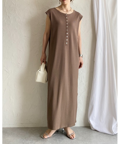 新品タグ付 セオリー コットンシアー ツイストロングワンピース フレンチスリーブ She's Closet ワンピース 夏 フレンチスリーブ ロング丈 ヘンリー