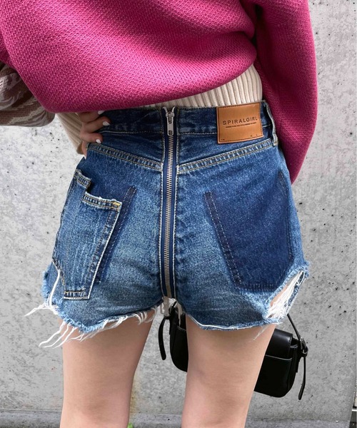 「SPIRALGIRL」 デニムショートパンツ SMALL ブルー レディース_画像5