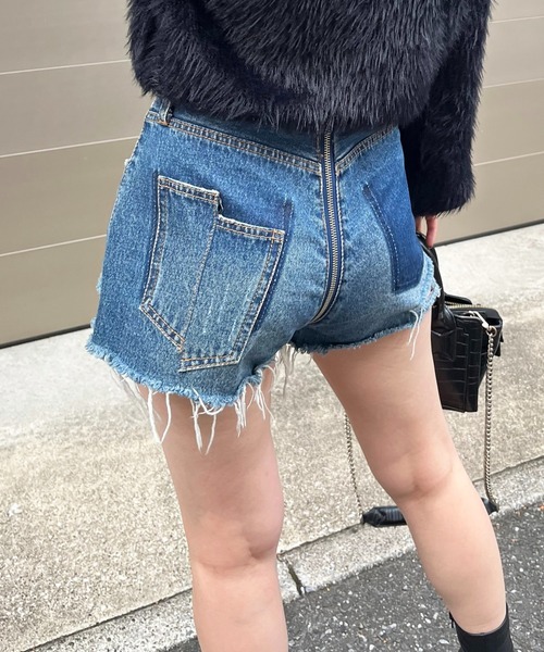 「SPIRALGIRL」 デニムショートパンツ SMALL ブルー レディース_画像9
