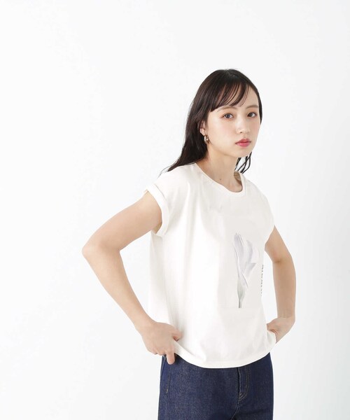 「JILL by JILL STUART」 半袖カットソー FREE ホワイト レディース_画像2
