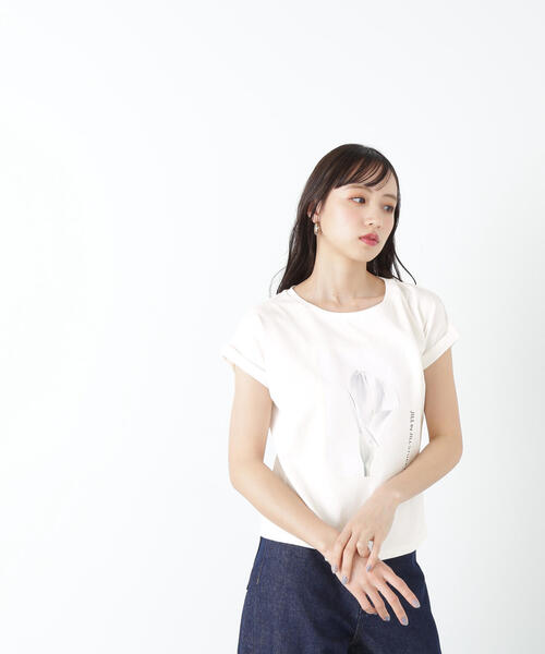 「JILL by JILL STUART」 半袖カットソー FREE ホワイト レディース_画像5