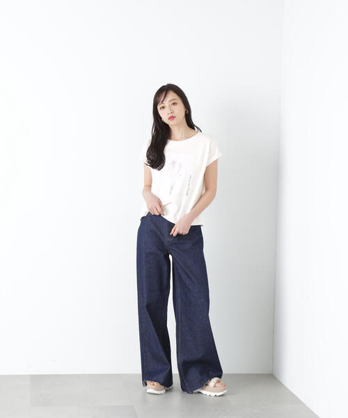 「JILL by JILL STUART」 半袖カットソー FREE ホワイト レディース_画像8