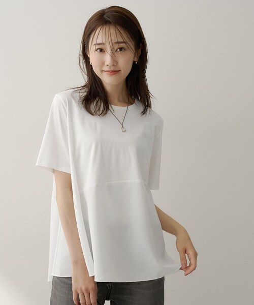 UNTITLED（アンタイトル） tシャツ 半袖 異素材ドッキングプルオーバー 