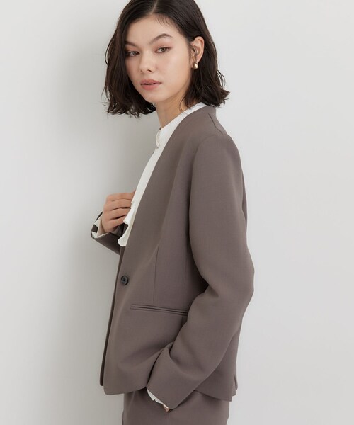 THE SHOP TK ジャケット ノーカラージャケット 「セットアップ可