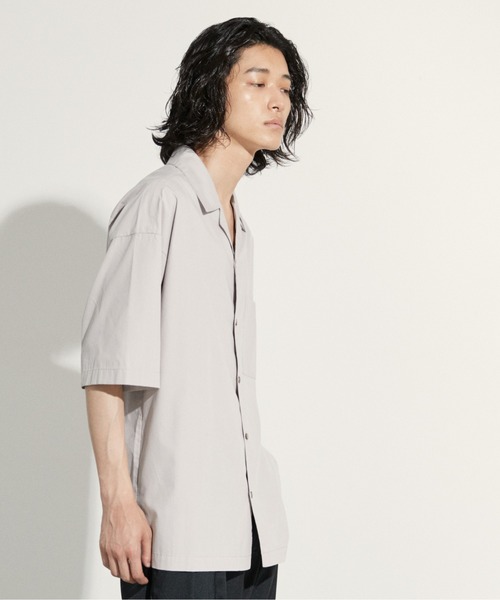 WYM LIDNM シャツ 半袖 TENCEL/COTTON OPEN COLLAR SHIRT/オープン