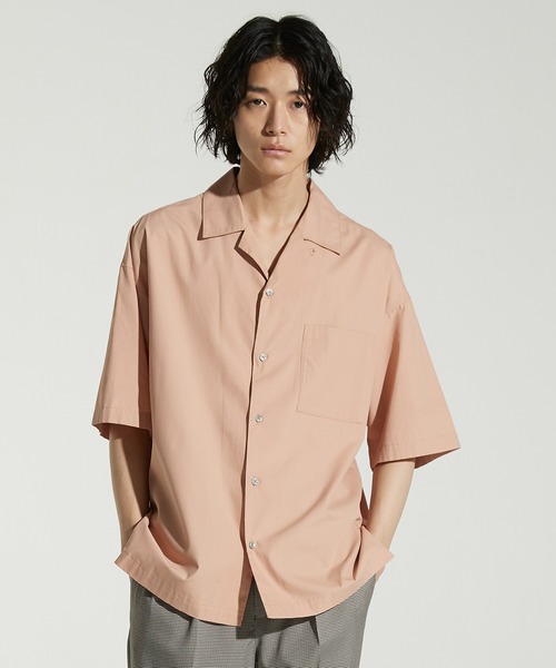 WYM LIDNM シャツ 半袖 TENCEL/COTTON OPEN COLLAR SHIRT/オープン