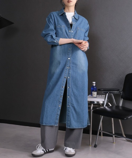 Girly Doll（ガーリードール） シャツワンピース デニムシャツロング