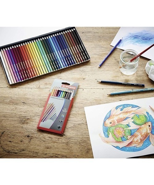 STABILO（スタビロ） ペン アクアカラー 12色セット 色鉛筆 2.8mm 水彩