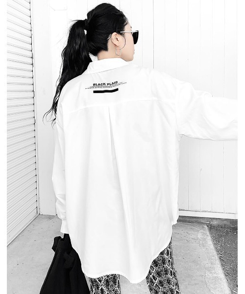 LVEU.（ラブユ） シャツ ブラウス レディース Message print shirt 