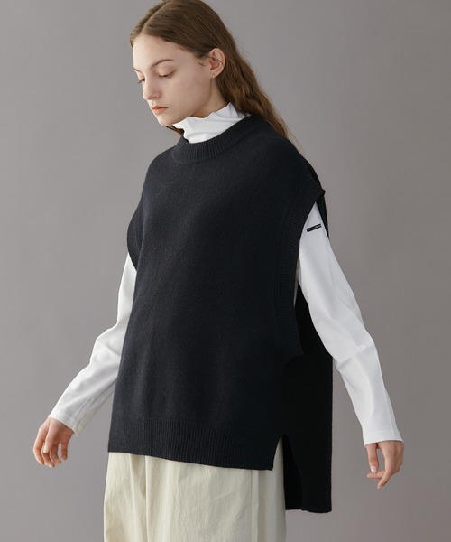 ベスト ADAWAS |〈別注〉カシミヤブレンド ニットベスト WOMEN