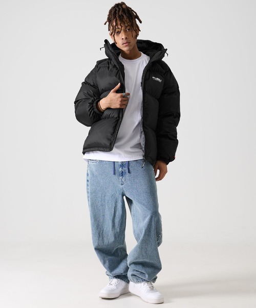 FUBU ブラック ダウンジャケット Mサイズ 期間限定セール】FUBU フブ ダウンジャケット メンズ 長袖 中綿