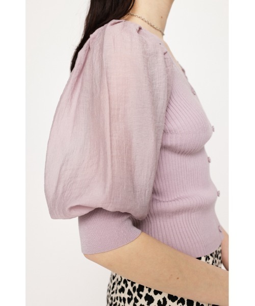 ニット セーター ドッキングシアースリーブニット レディース NATURAL BEAUTY BASIC ニット セーター ドッキングシアー