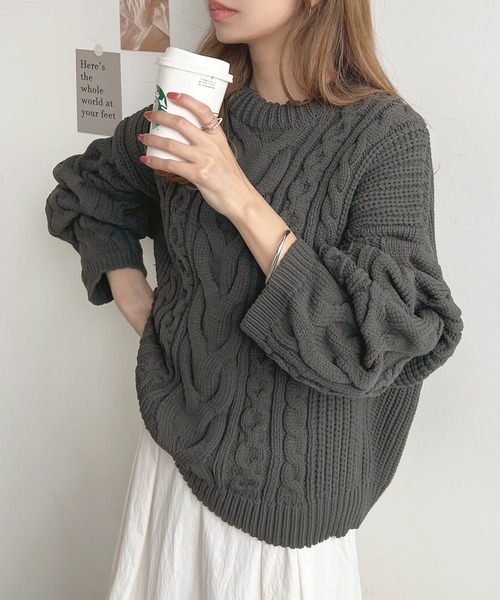 poyon2628　Cニット グレー poyon2628 Cニット グレー for/c（フォーシー） ニット セーター 「新