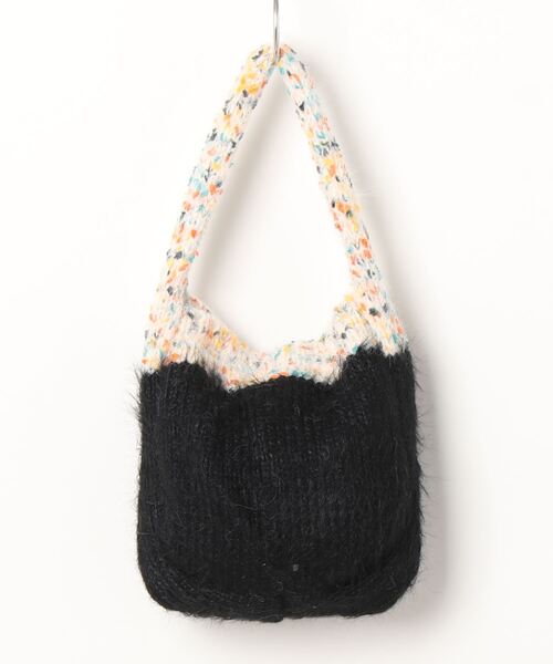 バッグ トートバッグ ニット ファー ショルダーバッグ Nananoel ショルダーバッグ バッグ fiona ニットxエコ