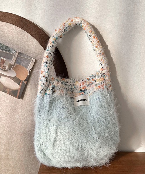 aimoha ハンドバッグ カラフルファーニットバッグ : ZOZOTOWN