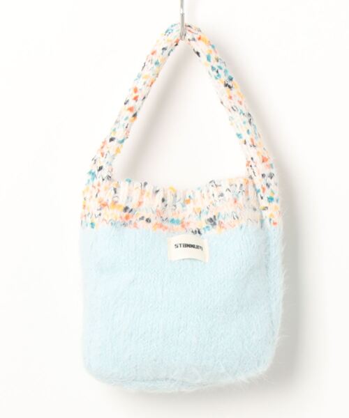 バッグ トートバッグ ニット ファー ショルダーバッグ aimoha ハンドバッグ カラフルファーニットバッグ : ZOZOTOWN
