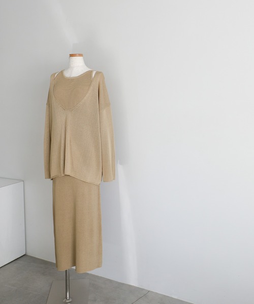 ニット セーター 「サイズ展開あり」ディープVネックルーズニット