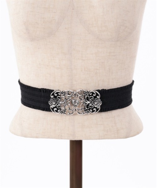 axesfemmePOETIQUE バンビゴムベルト・ゴールドとピンク♤新品 axes femme POETIQUE ベルト ハートチャームゴムベルト