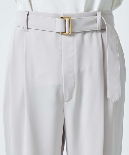 CULLNI × STUDIOUS ブラック スラックス ベルト付き STUDIOUS別注 BELTED TAPERD PANTS（スラックス）｜CULLNI