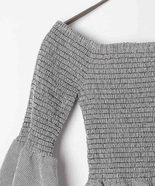 Heather ブラウス シャツ シャーリングオフショルブラウス