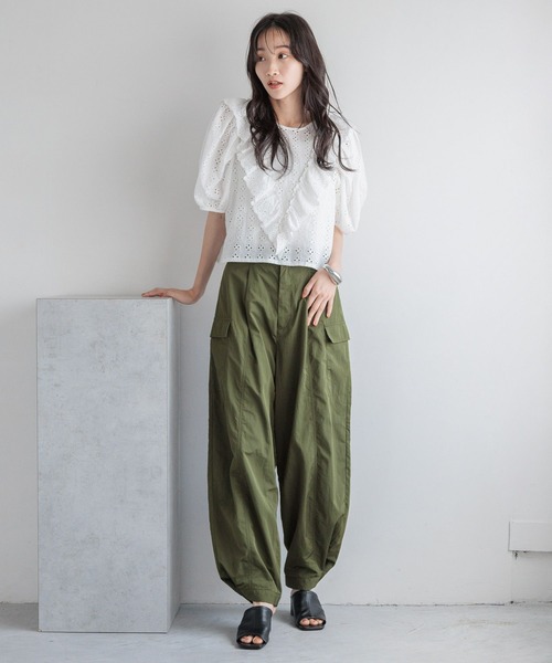 na...ページ LOWRYS FARM パンツ カーゴパンツ シャイニーナイロンカーゴ