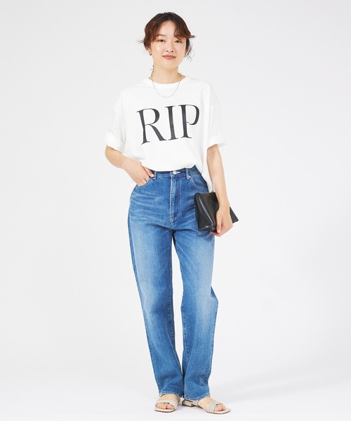 【MARGAUX 2025 SPRING / SUMMER】 フリルTシャツ margaux tシャツ 「MARGAUX」RIP/GIVE ロゴTシャツ レディース
