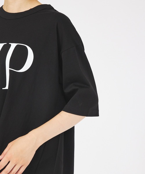 【MARGAUX 2025 SPRING / SUMMER】 フリルTシャツ margaux tシャツ 「MARGAUX」RIP/GIVE ロゴTシャツ レディース