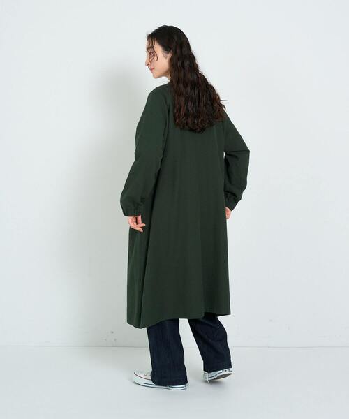ワンピース コットンリネン裏起毛ワンピースコート レディース  