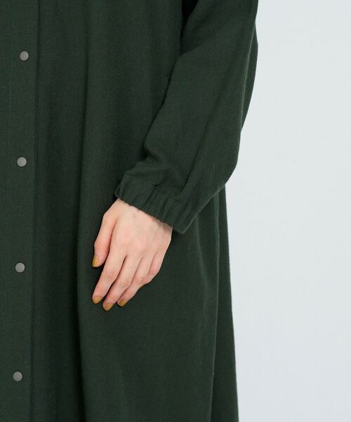 ワンピース コットンリネン裏起毛ワンピースコート レディース  