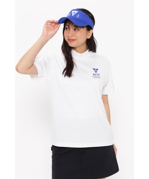 tシャツ 「PEARLY GATES」ストレッチピーチメッシュ半袖モックネックカットソー レディース