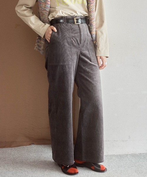 NOMBRE IMPAIR（ノンブルアンペール） パンツ 変形コーデュロイ ワイド