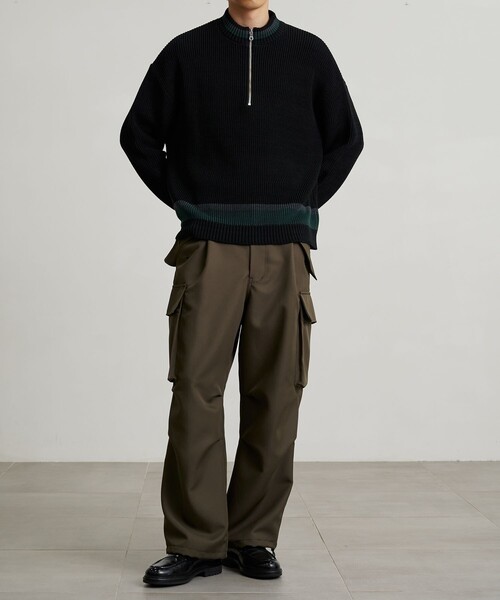 PUBLIC TOKYO ワンタックスラックスパンツ PUBLIC TOKYO スラックス 「セットアップ対応」AQUA WOOLカルゼ
