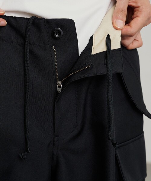 【新品未使用!!】PUBLIC TOKYO ワイドカーゴパンツ ブラック PUBLIC TOKYO カーゴパンツ 「PUBLIC × Wrangler」PARACHUTE