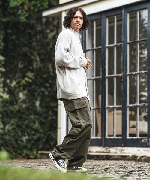 CAMBIO（カンビオ） カーゴパンツ mp12896- Back Satin Wide Straight